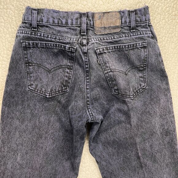 VTG Levi’s 550 Relaxed Tapered Jeans 27x228 Early 90s USA Faded Black Blue Tint - Picture 4 of 13
